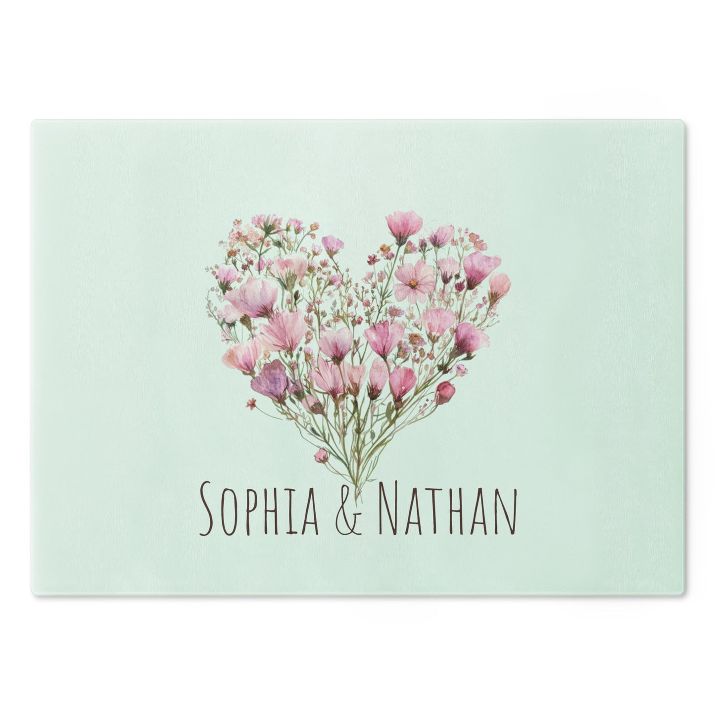 Heart Flowers Cutting Board - Personalized