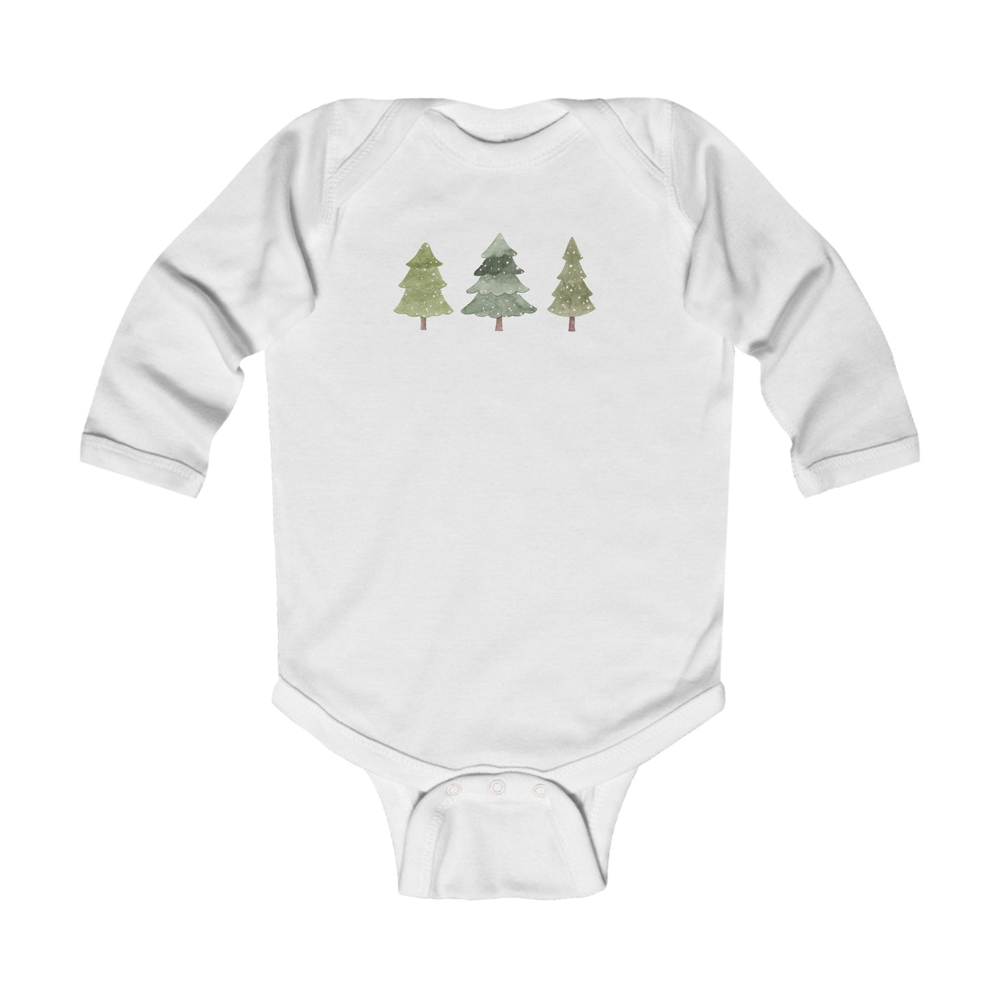 Christmas Snow Trees Infant Long Sleeve Bodysuit