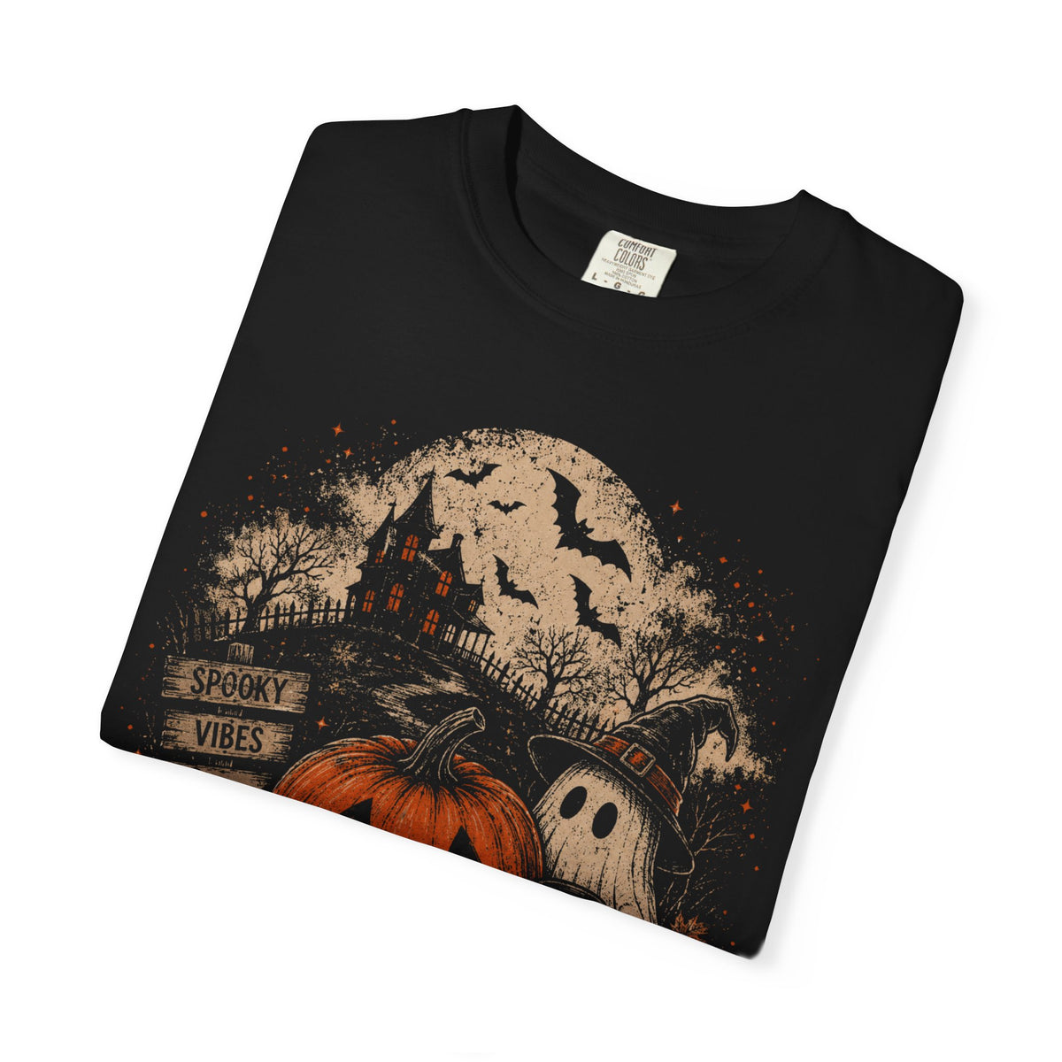 Spooky Vibes Boo Retro Dyed T-Shirt