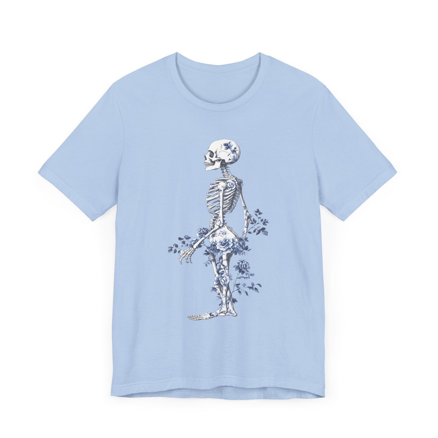 Blue Flowers Skeleton T-Shirt