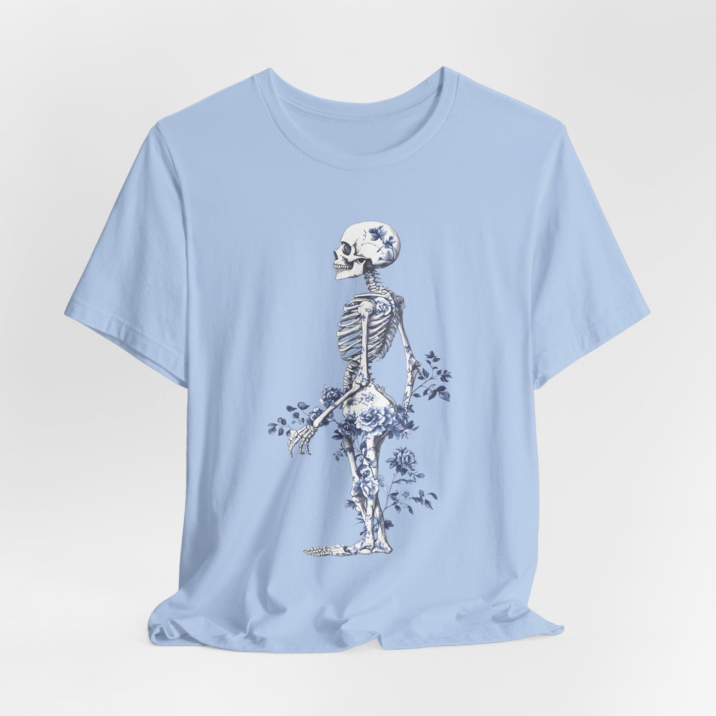 Blue Flowers Skeleton T-Shirt