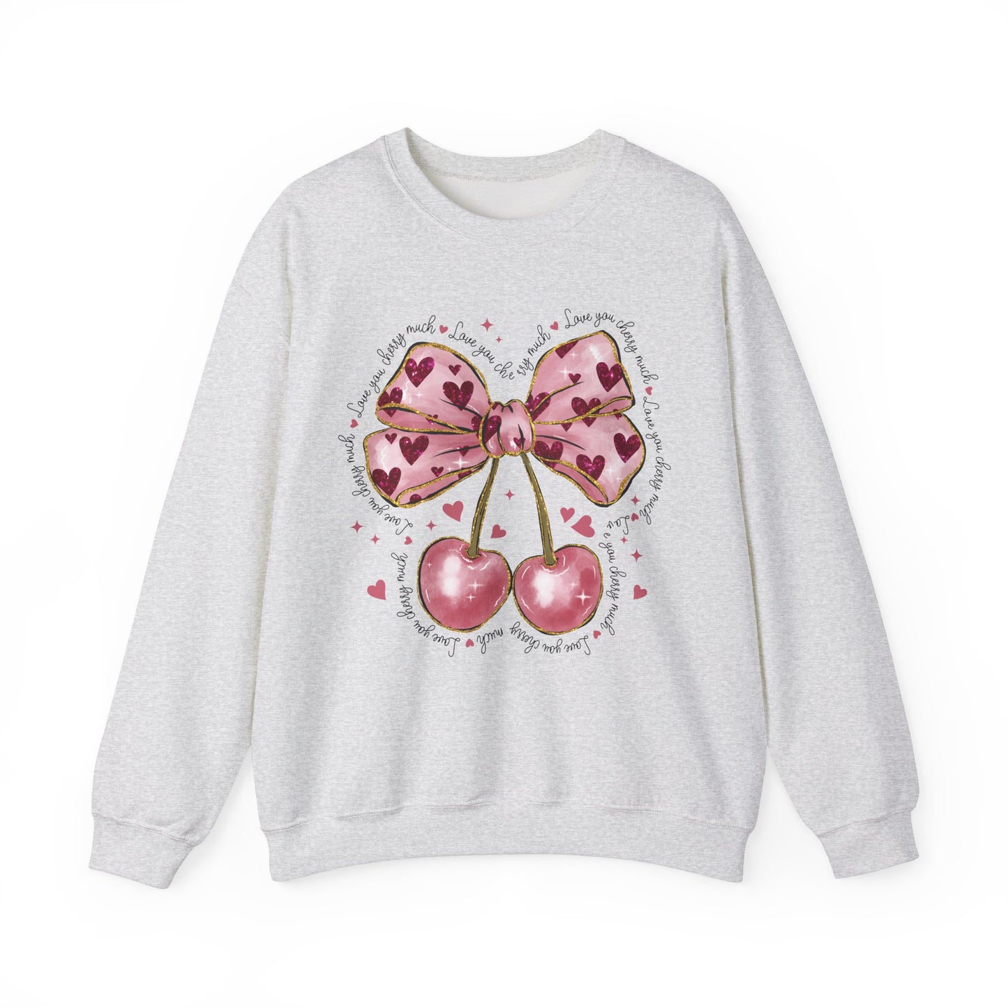 Bow Cherry Hearts Love Sweatshirt