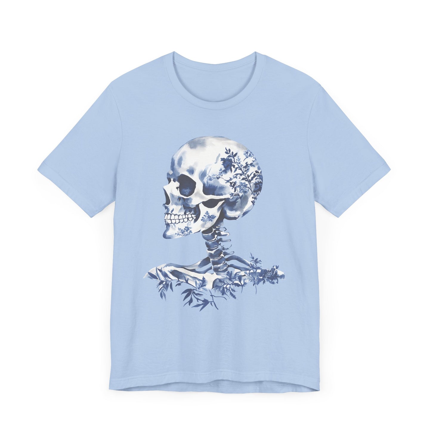 Blue Flowers Skeleton T-Shirt