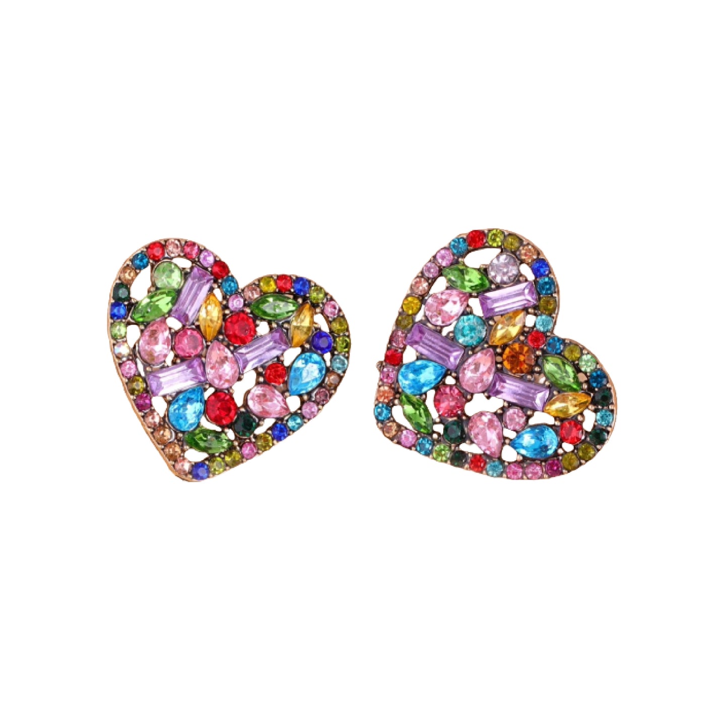 Heart Rhinestone Earrings
