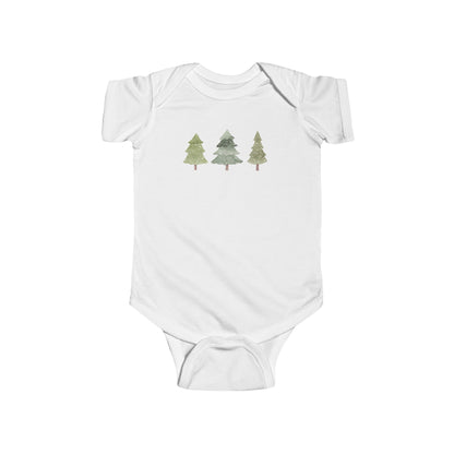 Christmas Snow Trees Infant Jersey Bodysuit