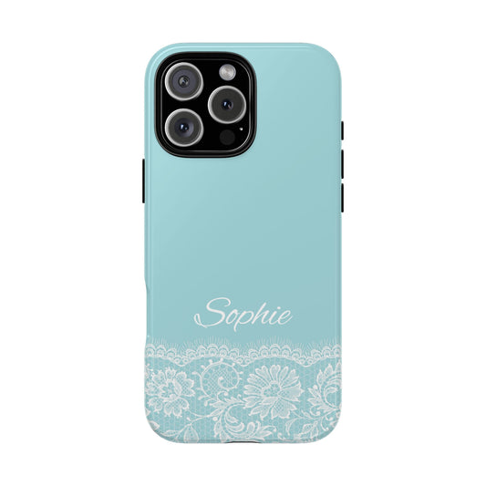 Sweet Blue Lace Tough Phone Case - Personalized
