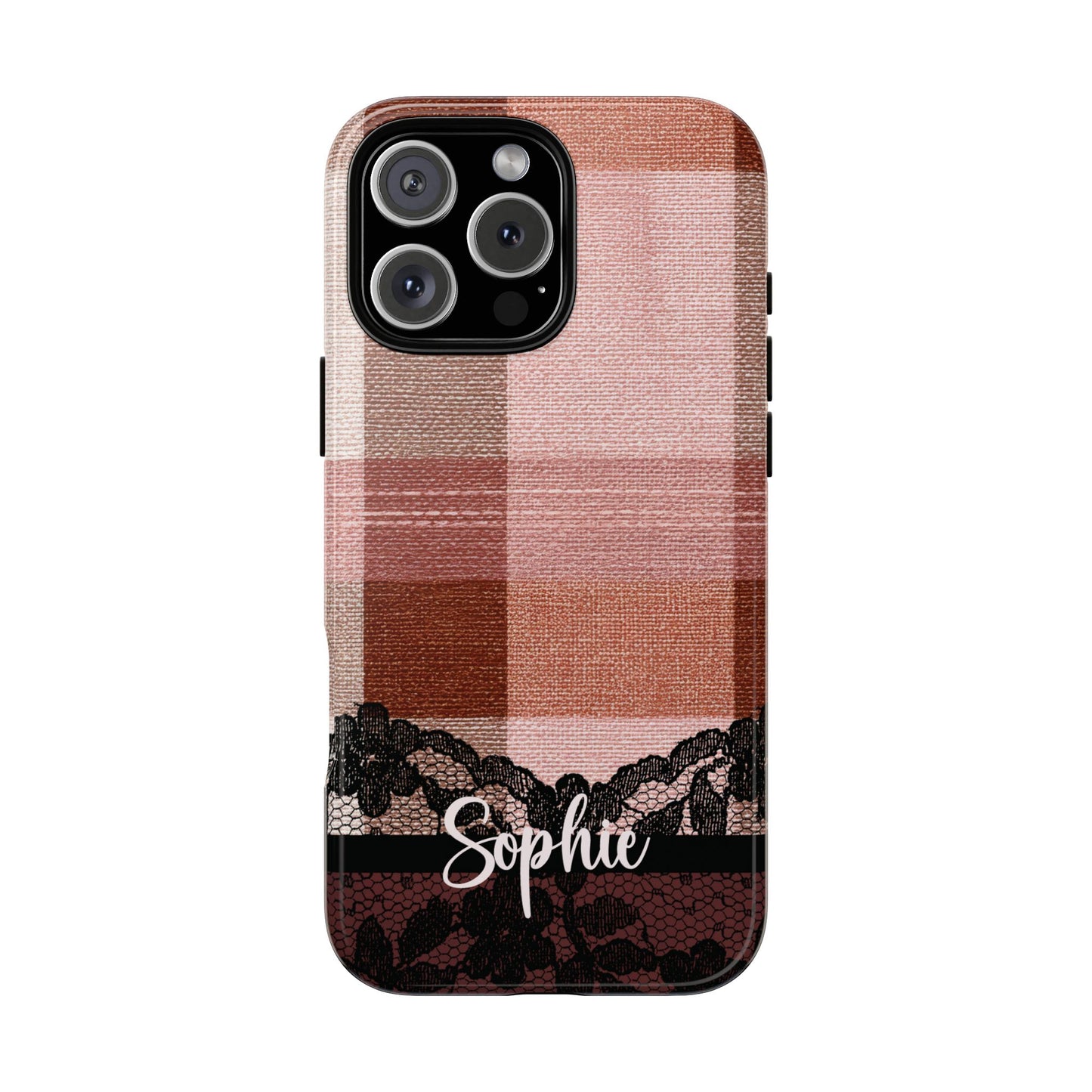 Plaid P Though Phone Case - Personalized