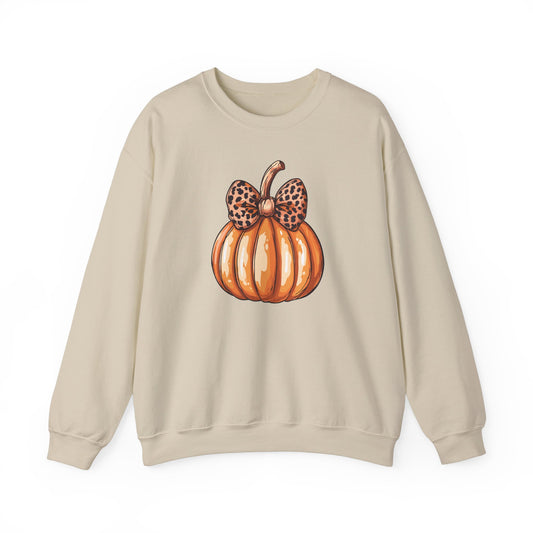 Pumpkin Leopard Bow Sweatshirt