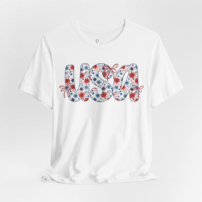 Patriotic Floral USA T-Shirt