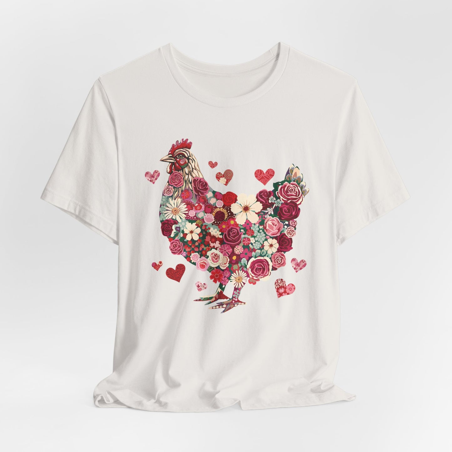 Chicken Love Flowers T-Shirt