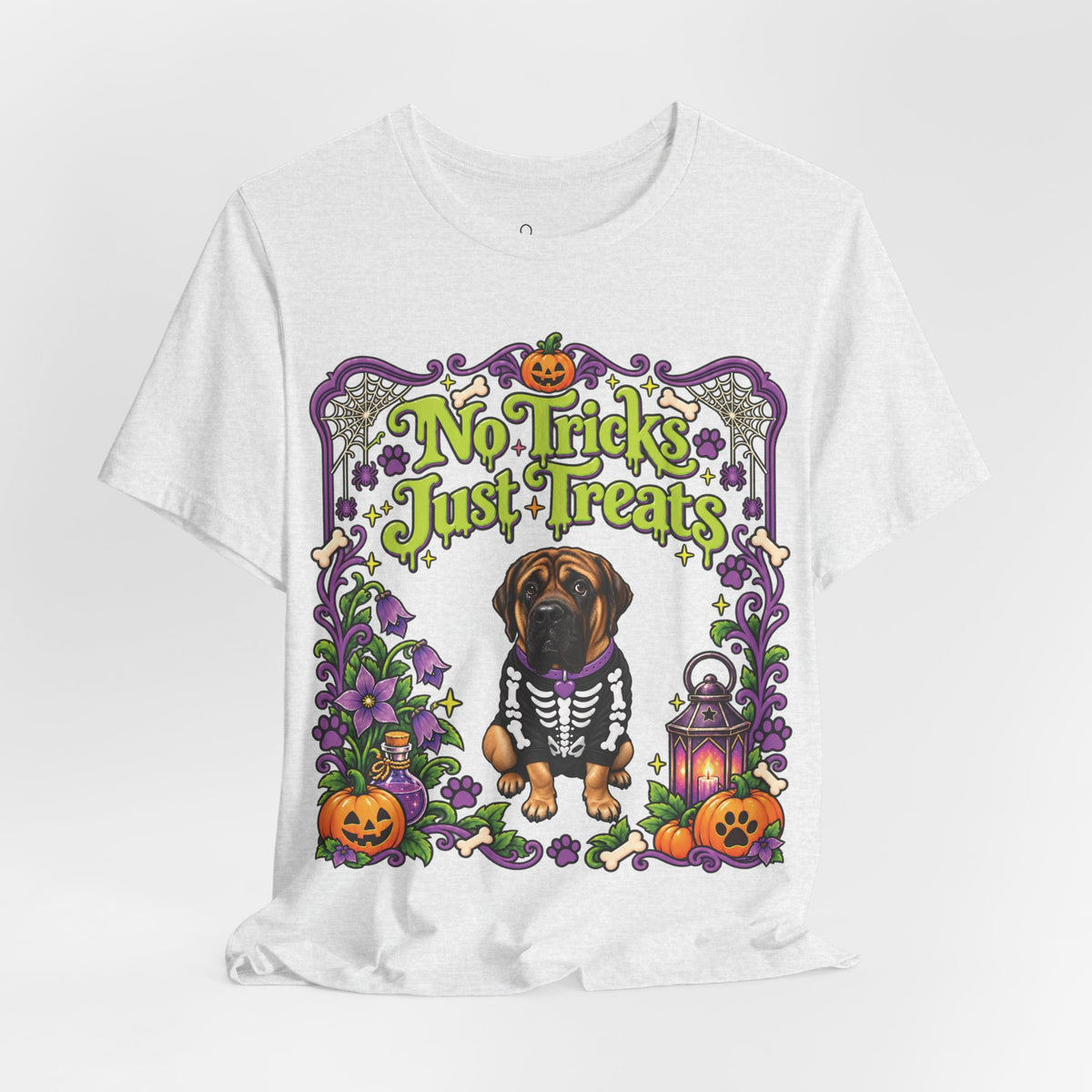 No Tricks just Treats Skeleton T-Shirt - Personalized