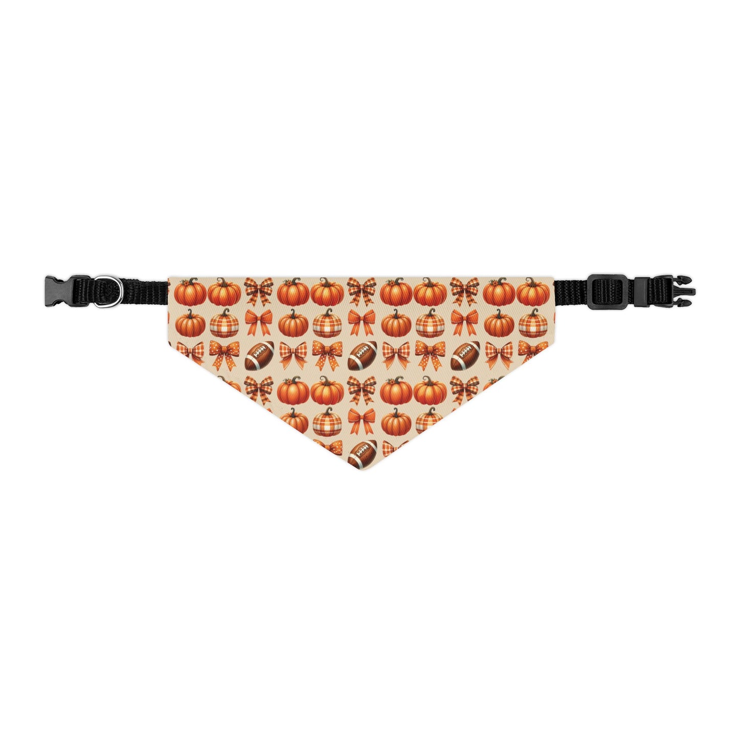 Football Pumpkin Coquette Pet Bandana Collar