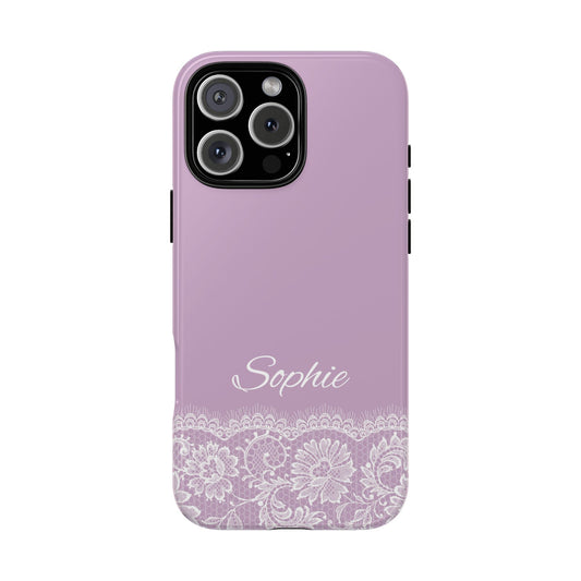 Sweet Purple Lace Tough Phone Case - Personalized