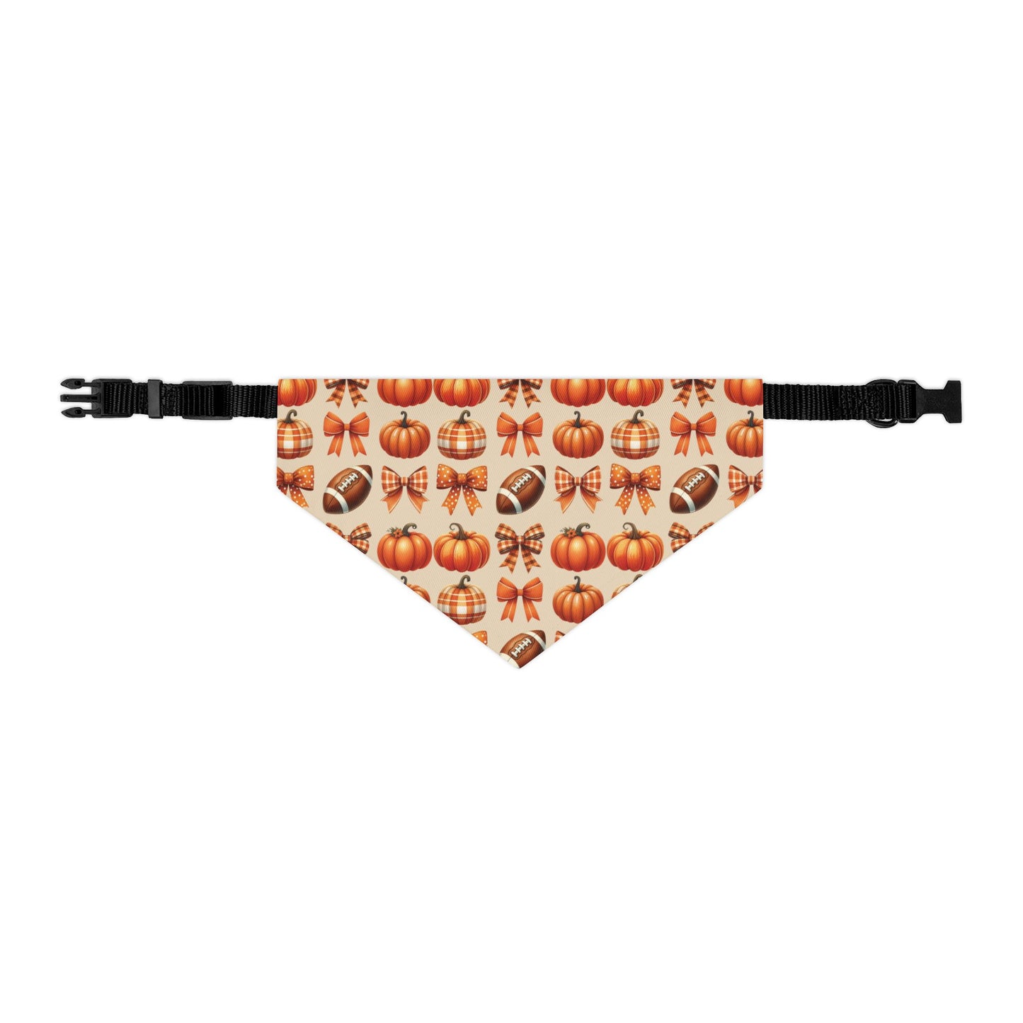 Football Pumpkin Coquette Pet Bandana Collar