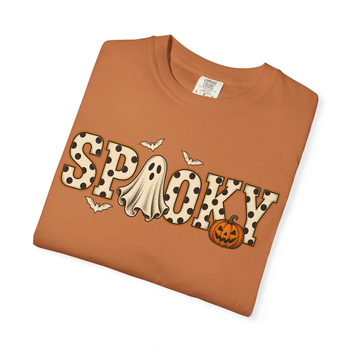 Spooky Ghost Polka Pumpkin T-Shirt