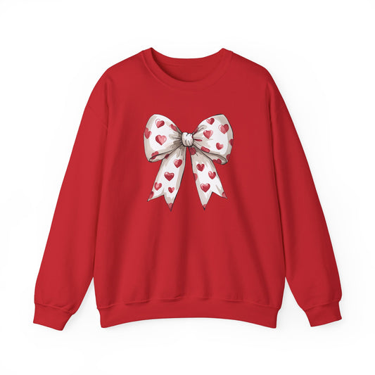 White Hearts Bow Sweatshirt