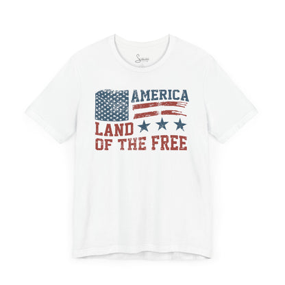 Patriotic America Land of the Free Distressed T-Shirt