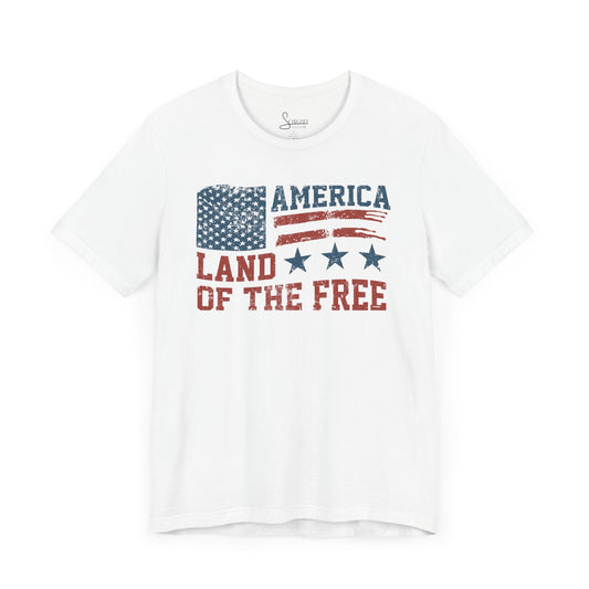 Patriotic America Land of the Free Distressed T-Shirt