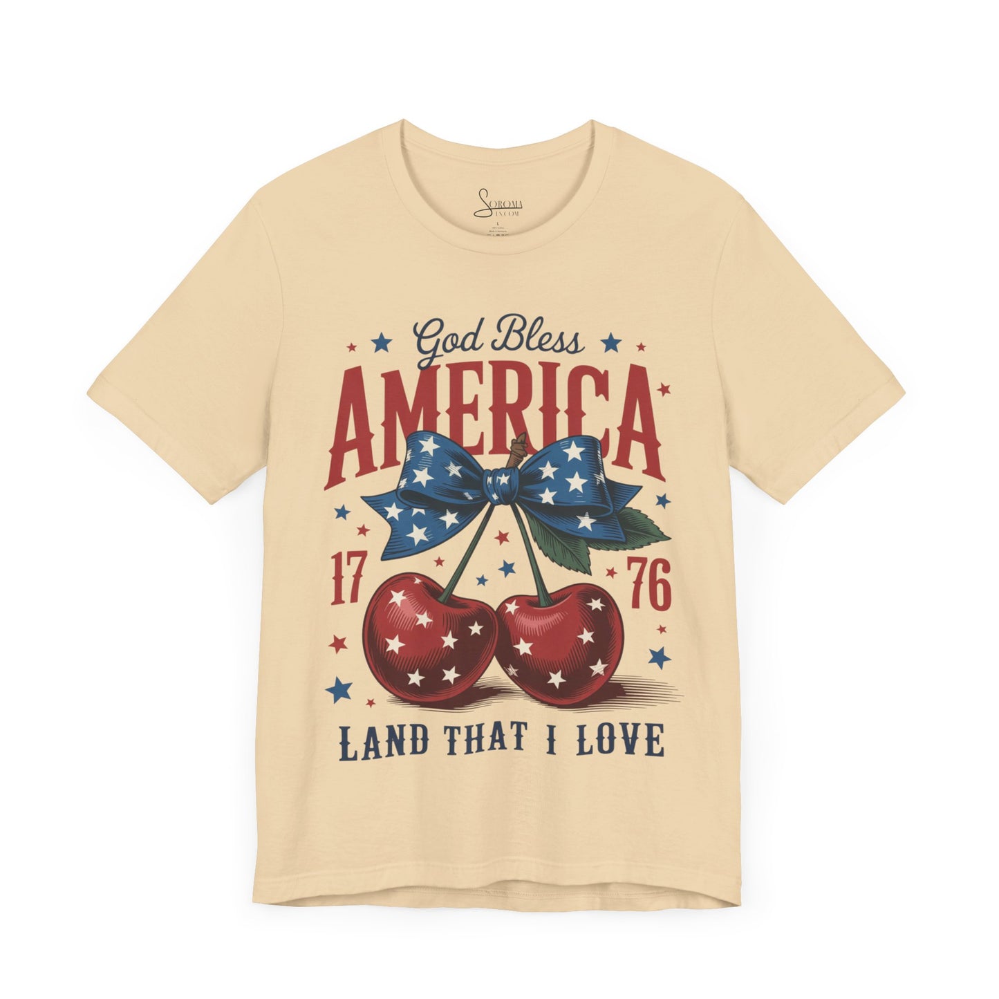 Patriotic God Bless America Cherries T-Shirt