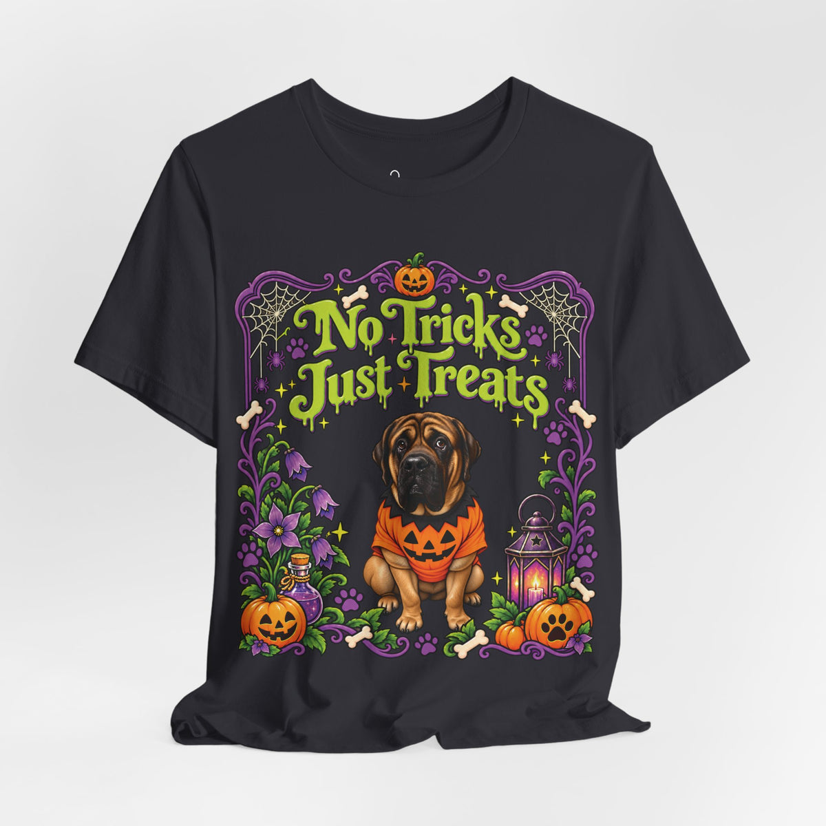 No Tricks just Treats Pumpkin T-Shirt - Personalized