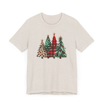 Christmas Plaid Leopard Trees T-Shirt