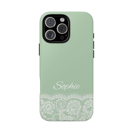 Sweet Green Lace Tough Phone Case - Personalized