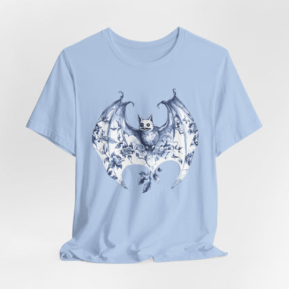Blue Flowers Bat T-Shirt