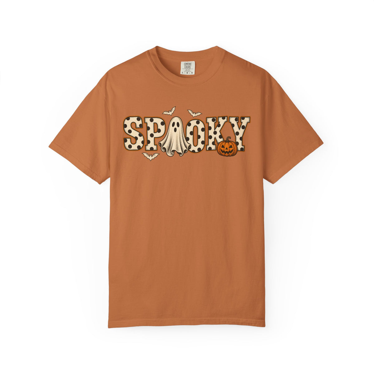 Spooky Ghost Polka Pumpkin T-Shirt
