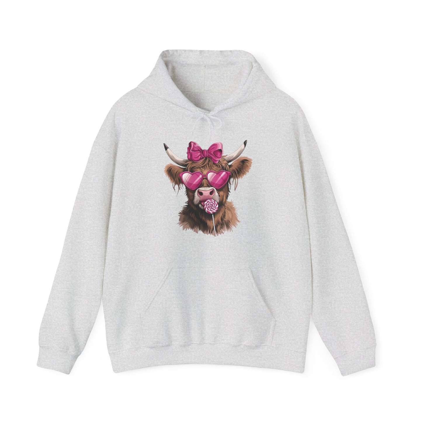 Pink Hearts Glasses Bow Cow Hoodie