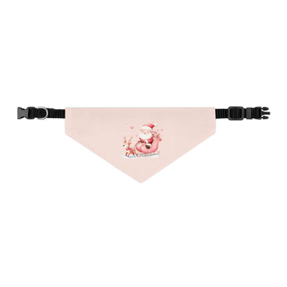 Pink Santa Pet Bandana Collar
