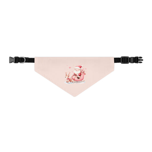 Pink Santa Pet Bandana Collar