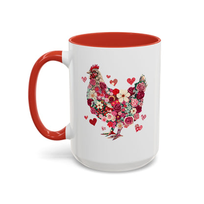 Chicken Love Flowers Mug