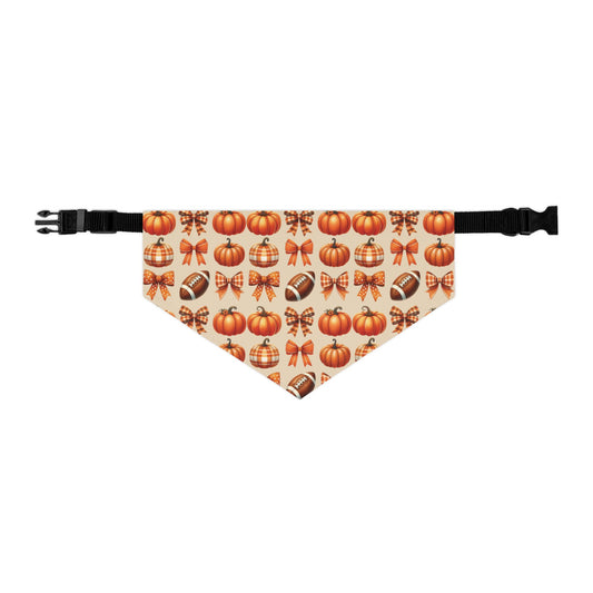 Football Pumpkin Coquette Pet Bandana Collar