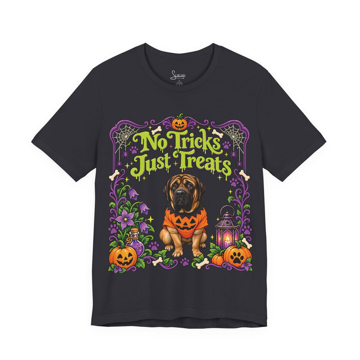 No Tricks just Treats Pumpkin T-Shirt - Personalized
