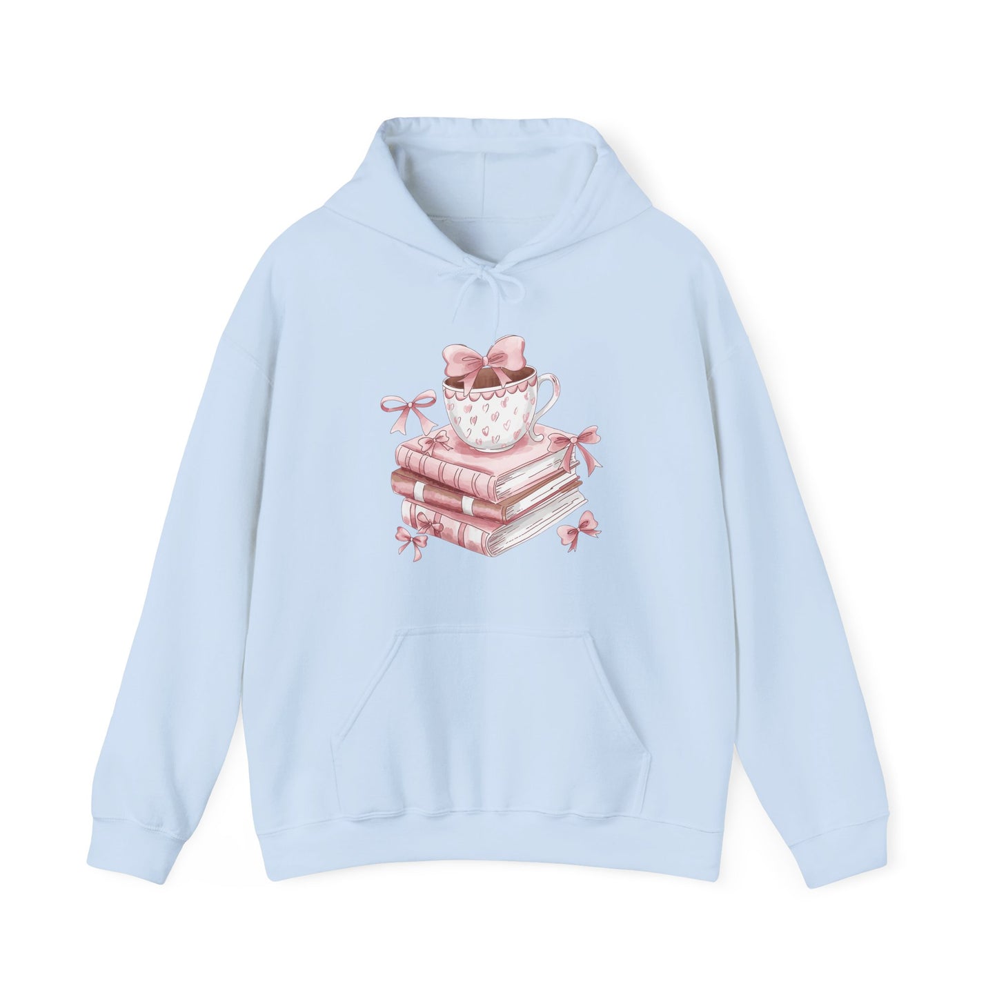 Books Bow Cup Hearts Hoodie