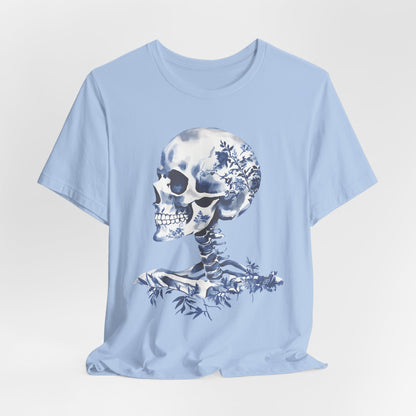 Blue Flowers Skeleton T-Shirt