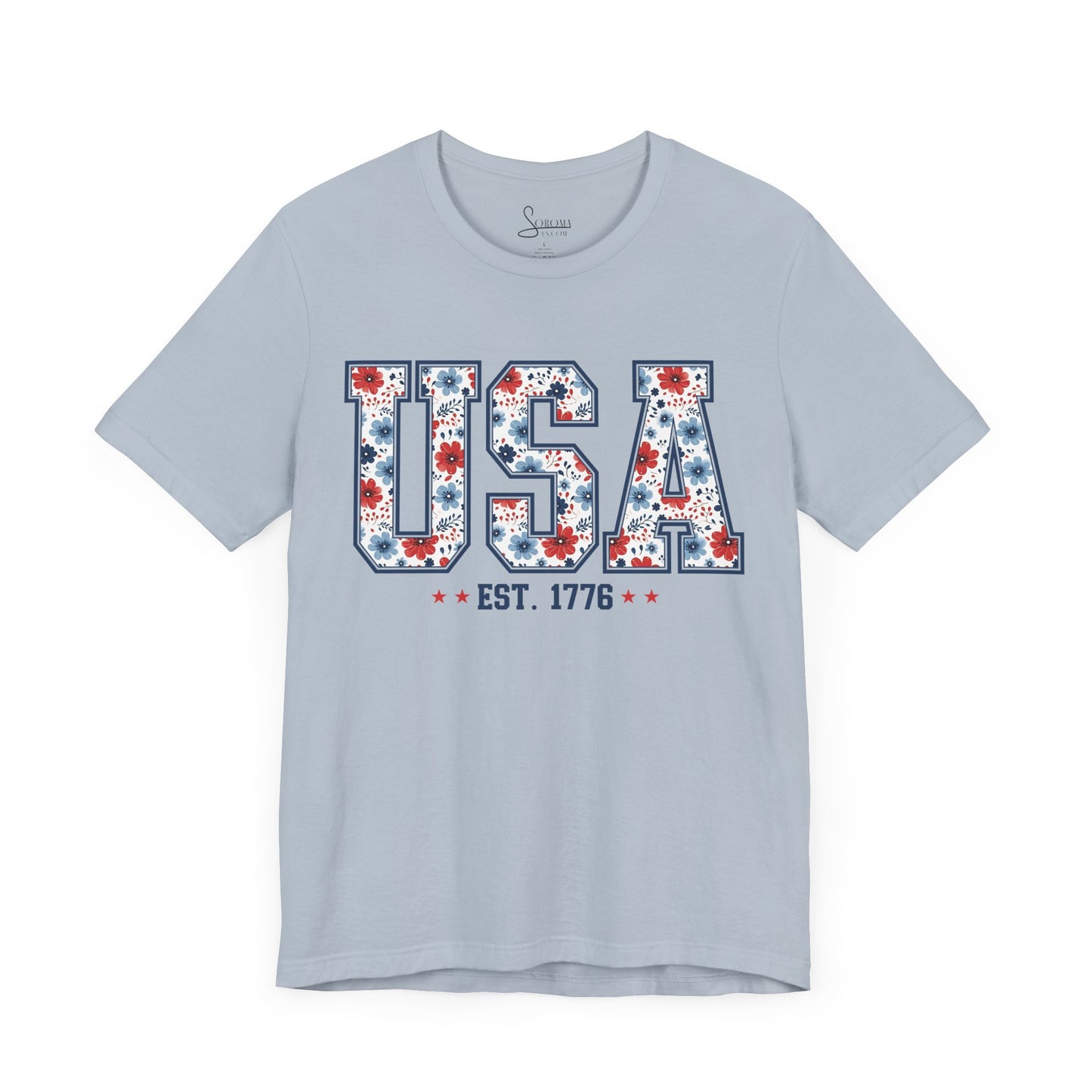 Patriotic USA Floral T-Shirt