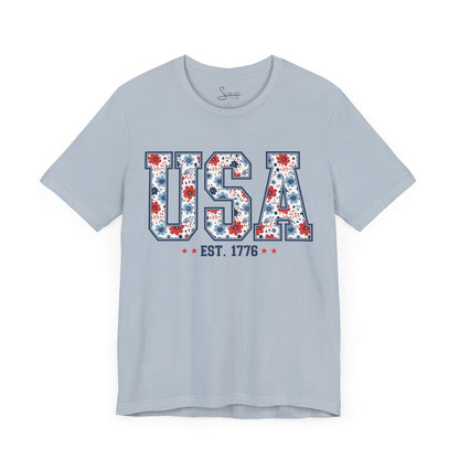 Patriotic USA Floral T-Shirt