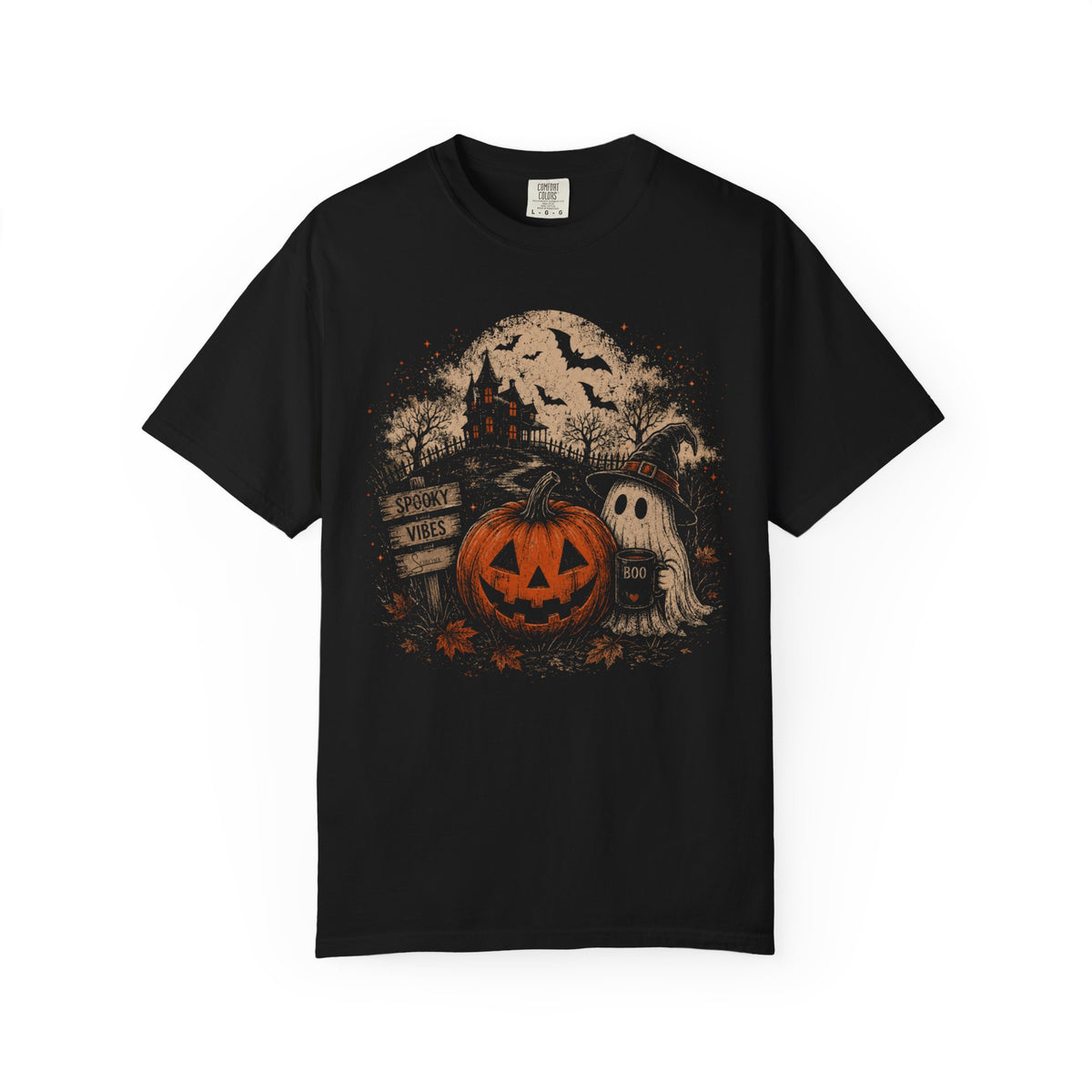 Spooky Vibes Boo Retro Dyed T-Shirt