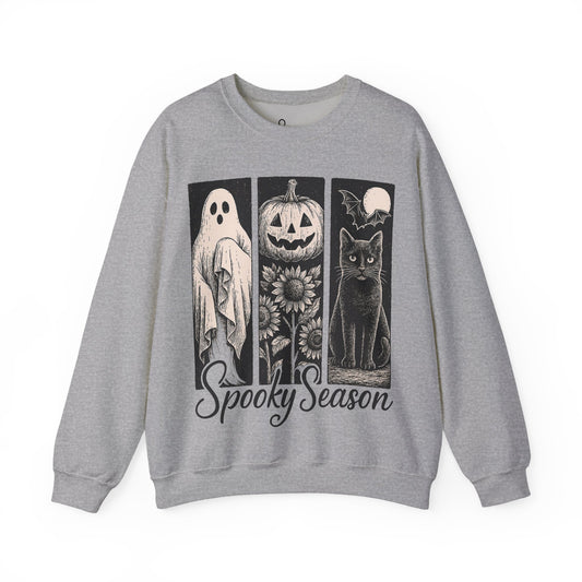 Spooky Season Ghost Pumpkin Cat Sweatshirt