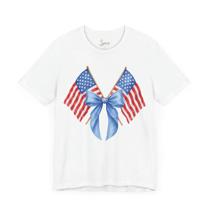 Patriotic Flags & Bow T-Shirt