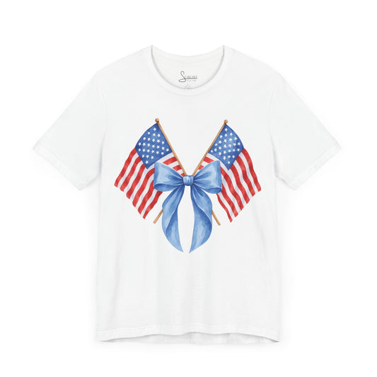 Patriotic Flags & Bow T-Shirt