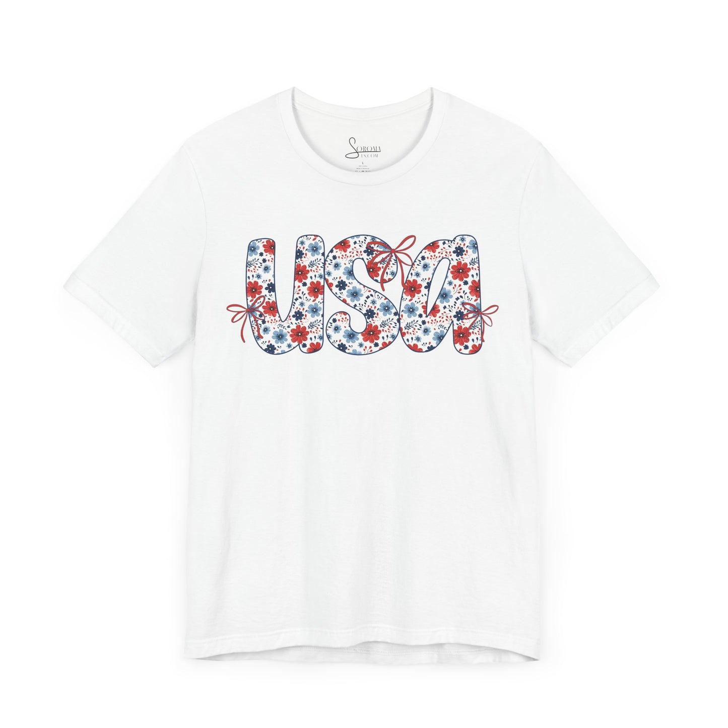Patriotic Floral USA T-Shirt