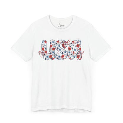 Patriotic Floral USA T-Shirt