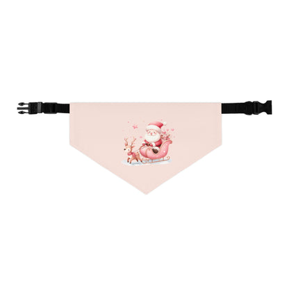 Pink Santa Pet Bandana Collar