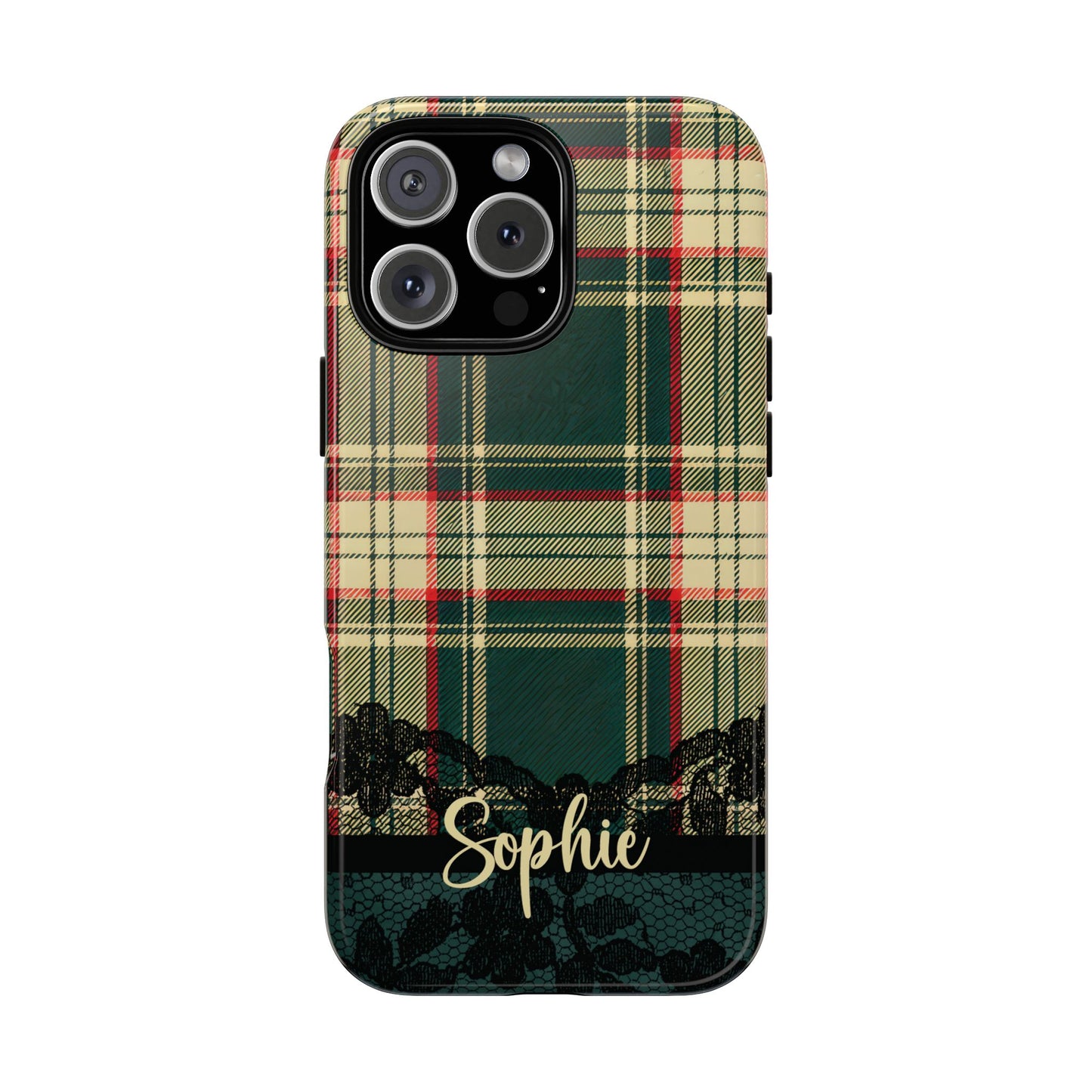 Plaid G Though Phone Case - Personalized