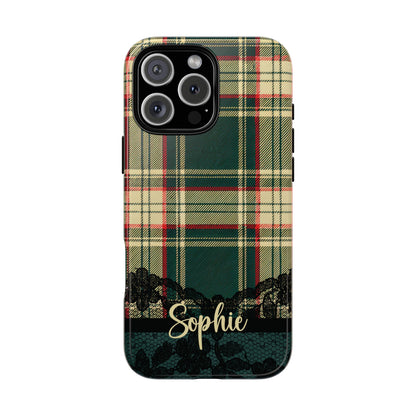Plaid G Though Phone Case - Personalized