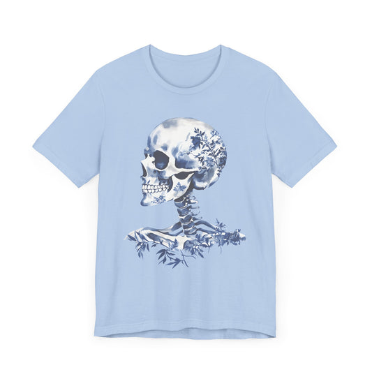 Blue Flowers Skeleton T-Shirt
