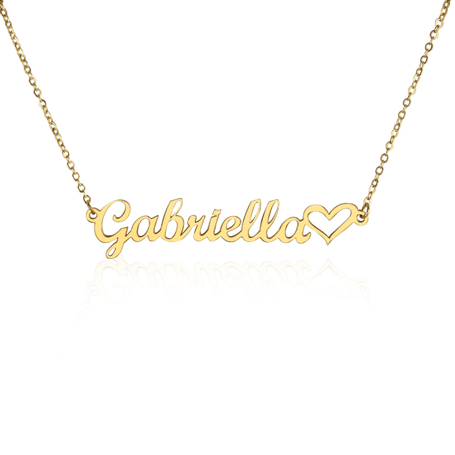 Name Necklace + Heart - Personalized Name