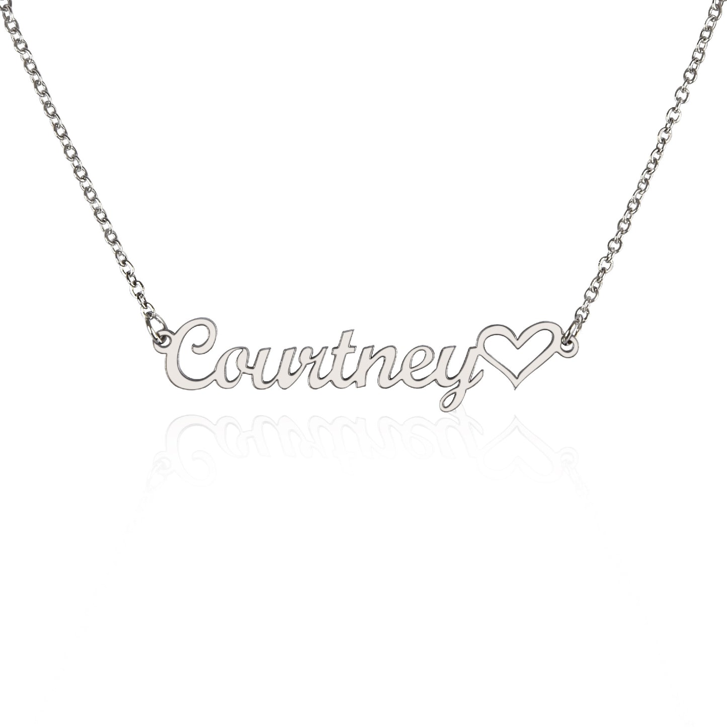 Name Necklace + Heart - Personalized Name